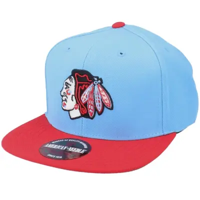 American Needle - NHL Blå snapback Keps - Chicago Blackhawks 400 Series Light Blue/Dark Red Snapback @ Hatstore