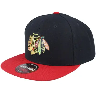 American Needle - NHL Svart snapback Keps - Chicago Blackhawks 400 Series Black/Red Snapback @ Hatstore