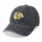 American Needle - NHL Svart unconstructed Keps - Chicago Blackhawks New Raglin Black Dad Cap @ Hatstore