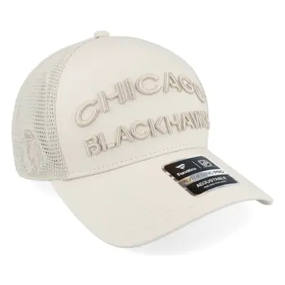 Fanatics - NHL Beige trucker Keps - Chicago Blackhawks Authentic Pro Road Moonstruck A-frame Trucker @ Hatstore