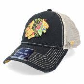 Fanatics - NHL Svart trucker Keps - Chicago Blackhawks True Classics Unstructured Meshback Black/White Trucker @ Hatstore