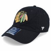 Fanatics - NHL Svart unconstructed Keps - Chicago Blackhawks Core Black Dad Cap @ Hatstore