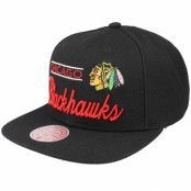 Mitchell&Ness - NBA Svart snapback Keps - Chicago Blackhawks Retro Lock Up Black Snapback @ Hatstore