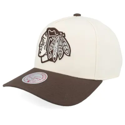 Mitchell&Ness - NHL Beige adjustable Keps - Chicago Blackhawks Fashion 2t Pro Cream/Brown A-frame Adjustable @ Hatstore