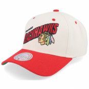 Mitchell&Ness - NHL Beige adjustable Keps - Chicago Blackhawks Retro Type Pro Off White/Red Adjustable @ Hatstore