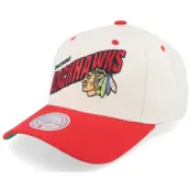 Mitchell&Ness - NHL Beige adjustable Keps - Chicago Blackhawks Retro Type Pro Off White/Red Adjustable @ Hatstore