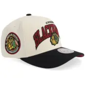 Mitchell&Ness - NHL Beige adjustable Keps - Hatstore Exclusive x Chicago Blackhawks Pro Crown Black/Sand A-frame Adjustable @ Hatstore