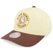 Mitchell&Ness - NHL Beige adjustable Keps - Hatstore Exclusive x Chicago Blackhawks Pro Crown Cream/Brown A-frame Adjustable @ Hatstore