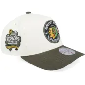 Mitchell&Ness - NHL Beige adjustable Keps - Hatstore Exclusive x Chicago Blackhawks Pro Crown Sand/Dark Green A-frame Adjustable @ Hatstore