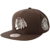 Mitchell&Ness - NHL Brun snapback Keps - Chicago Blackhawks Brown And Cream Snapback @ Hatstore