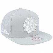 Mitchell&Ness - NHL Grå snapback Keps - Chicago Blackhawks Evergreen Grey/White Snapback @ Hatstore