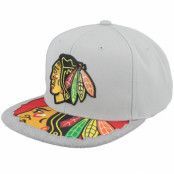 Mitchell&Ness - NHL Grå snapback Keps - Chicago Blackhawks Munch Time Grey Snapback @ Hatstore