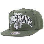 Mitchell&Ness - NHL Grön snapback Keps - Chicago Blackhawks Black And White Arch Snapback @ Hatstore