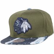 Mitchell&Ness - NHL Grön snapback Keps - Chicago Blackhawks Stained Denim Earthtone Snapback @ Hatstore