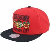 Mitchell&Ness - NHL Röd snapback Keps - Chicago Blackhawks City Love Red/Black Snapback @ Hatstore