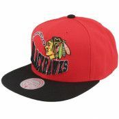 Mitchell&Ness - NHL Röd snapback Keps - Chicago Blackhawks Crooked Path Red/Black Snapback @ Hatstore