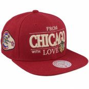 Mitchell&Ness - NHL Röd snapback Keps - Chicago Blackhawks With Love Red Snapback @ Hatstore