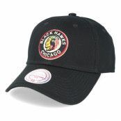 Mitchell&Ness - NHL Svart adjustable Keps - Chicago Blackhawks Low Pro Strapback Black Adjustable @ Hatstore