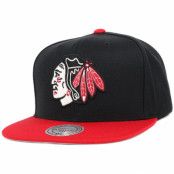 Mitchell&Ness - NHL Svart snapback Keps - Chicago Blackhawks 2 Tone Label Black/Red Snapback @ Hatstore