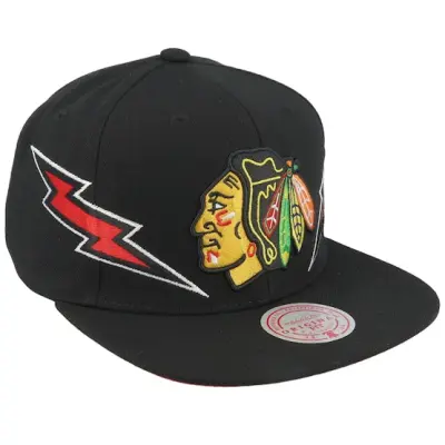 Mitchell&Ness - NHL Svart snapback Keps - Chicago Blackhawks Double Trouble Black Snapback @ Hatstore
