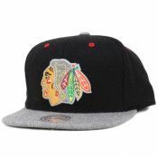 Mitchell&Ness - NHL Svart snapback Keps - Chicago Blackhawks Heather Melton Strapback @ Hatstore