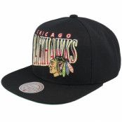 Mitchell&Ness - NHL Svart snapback Keps - Chicago Blackhawks Line Work Black Snapback @ Hatstore