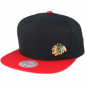 Mitchell&Ness - NHL Svart snapback Keps - Chicago Blackhawks Little Logo Black/Red Snapback @ Hatstore