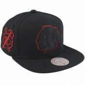 Mitchell&Ness - NHL Svart snapback Keps -Chicago Blackhawks Logo Eclipse Black Snapback @ Hatstore