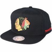 Mitchell&Ness - NHL Svart snapback Keps - Chicago Blackhawks Riptop Honeycomb Black Snapback @ Hatstore