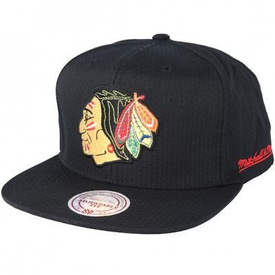 Mitchell&Ness - NHL Svart snapback Keps - Chicago Blackhawks Riptop Honeycomb Black Snapback @ Hatstore