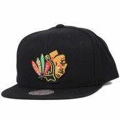 Mitchell&Ness - NHL Svart snapback Keps - Chicago Blackhawks Upside Down Logo Snapback @ Hatstore