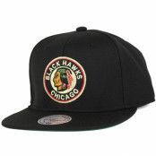 Mitchell&Ness - NHL Svart snapback Keps - Chicago Blackhawks Wool Solid 2 Black Snapback @ Hatstore