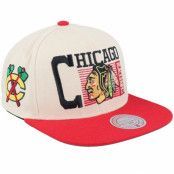 Mitchell&Ness - NHL Vit snapback Keps - Chicago Blackhawks Speed Zone Off White/Red Snapback @ Hatstore