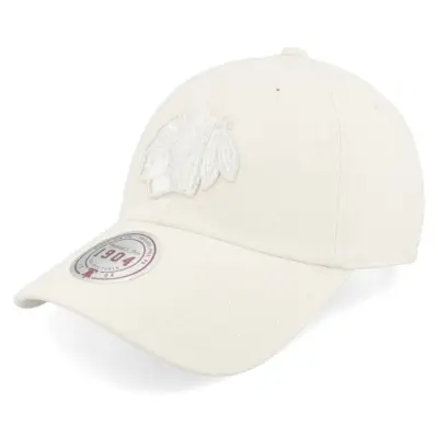 Mitchell&Ness - NHL Vit unconstructed Keps - Chicago Blackhawks Fashion Hwc Cream Dad Cap @ Hatstore