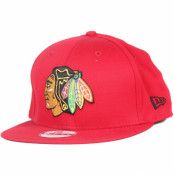 New Era - NHL Röd snapback Keps - Chicago Blackhawks Cotton Block Scarlet 9Fifty Snapback @ Hatstore