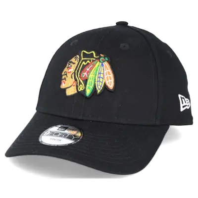 New Era - NHL Svart adjustable Keps - Kids Chicago Blackhawks Kids Chicago Blackhawk Kids Black Adjustable @ Hatstore