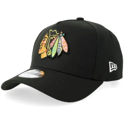 New Era - NHL Svart adjustable Keps - Kids Hatstore Exclusive x Chicago Blackhawks 9FORTY Black A-frame Adjustable @ Hatstore