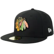 New Era - NHL Svart fitted Keps - Chicago Blackhawks 59FIFTY Black/White Fitted @ Hatstore