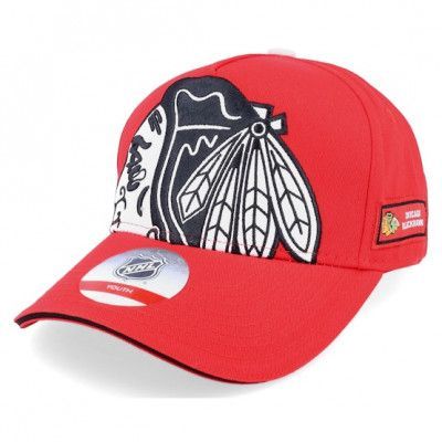 Outerstuff - NHL Röd adjustable Keps - Kids Chicago Blackhawks Big-Face Precurved University Red Adjustable @ Hatstore