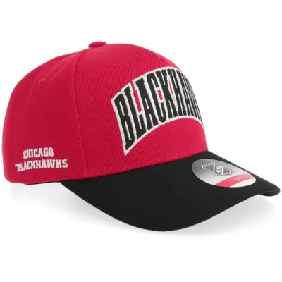 Outerstuff - NHL Röd adjustable Keps - Kids Chicago Blackhawks Mvp Pro Pinch Red/Black A-frame Adjustable @ Hatstore