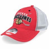 Outerstuff - NHL Röd trucker Keps - Kids Chicago Blackhawks Lockup Meshback Red/White Trucker @ Hatstore