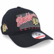 Outerstuff - NHL Svart unconstructed Keps - Kids Chicago Blackhawks Retro Wooly Black Dad Cap @ Hatstore