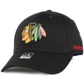 Reebok - NHL Svart flexfit Keps - Chicago Blackhawks BL Black Stretch Fit @ Hatstore
