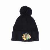 Mössa Chicago Blackhawks Value Core Beanie Black Pom - Fanatics - Svart Tofs