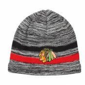 Mitchell&Ness - NHL Grå traditionalbeanie Beanie - Chicago Blackhawks Static Team Stripe Beanie @ Hatstore