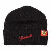 Mitchell&Ness - NHL Svart knit Beanie - Chicago Blackhawks TC Heather Script Beanie @ Hatstore