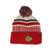 New Era - NHL Röd pom Beanie - Chicago Blackhawks Long Range 47 Knit Red/Natural Pom @ Hatstore