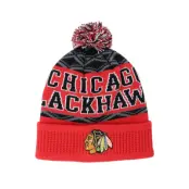 Outerstuff - NHL Röd pom Beanie - Kids Chicago Blackhawks NHL Beanie Red Pom @ Hatstore