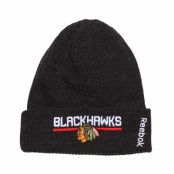 Reebok - NHL Svart cuff Beanie - Chicago Blackhawks Locker Room 2 Knit @ Hatstore