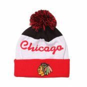 Reebok - NHL Svart pom Beanie - Chicago Blackhawks Script Cuff Pom @ Hatstore